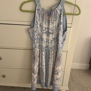 Pink, light blue, and white BCBG dress